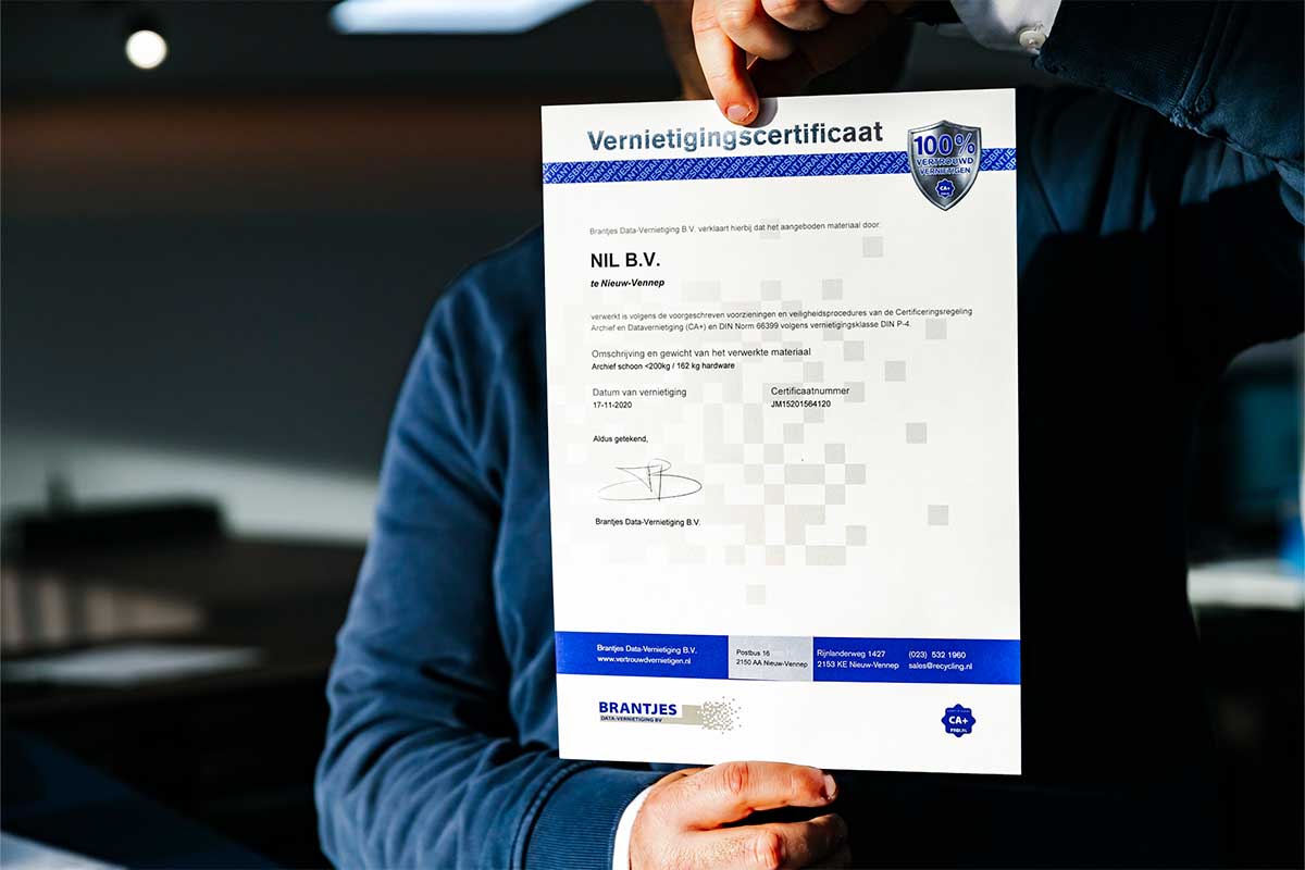 Waarom een vernietigingscertificaat onmisbaar is bij AVG-gevoelige data